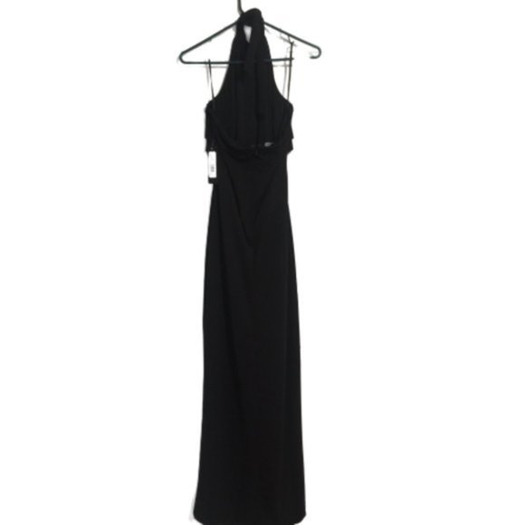 Bebe BLACK HALTER NECK DRAPED - Picture 4 of 10